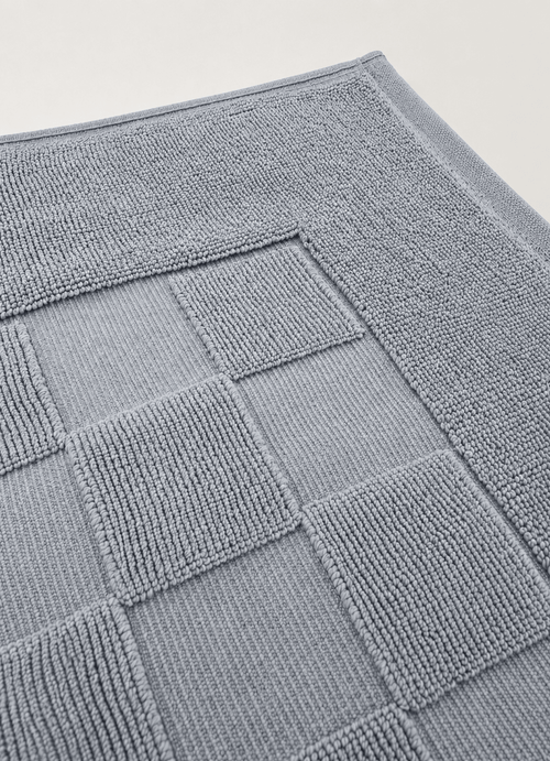 Marlow Check Bath Mat — Coastal Slate