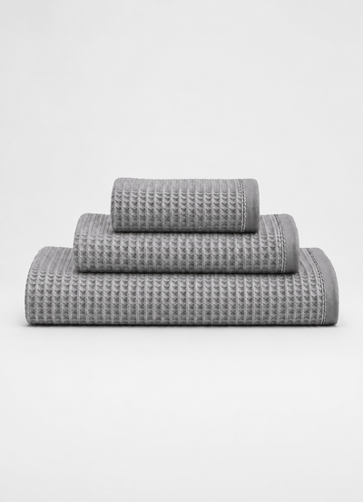 Miel Turkish Waffle Weave — Mineral Grey