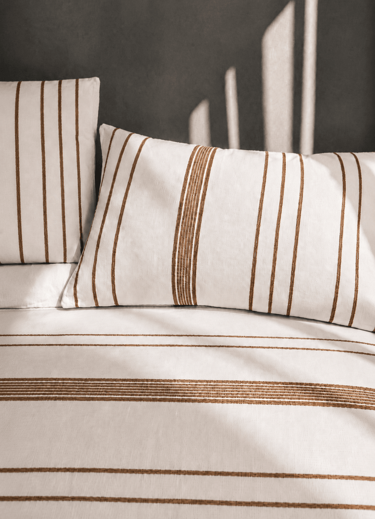 Silken Lyocell Bedding Set — Sand Line