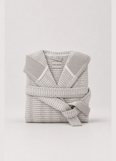 Côte Jacquard Bathrobe — Salt & Sand