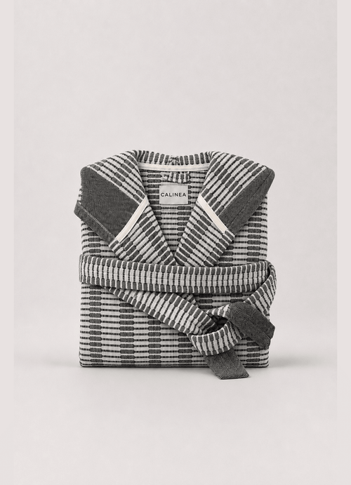 Côte Jacquard Bathrobe — Salt Stone