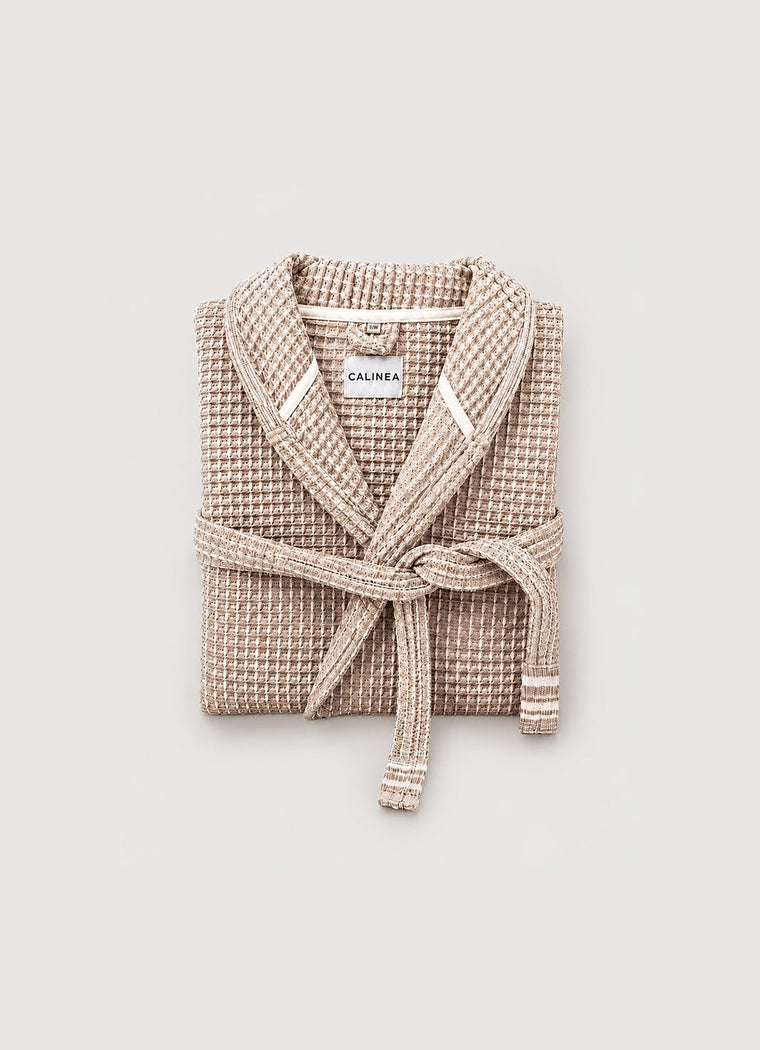 Cloud Waffle Bathrobe — Oat Drift