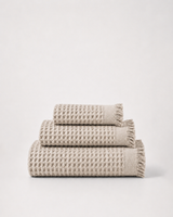 Cloud Waffle Towel in Oat Stone — Calinea Turkish cotton honeycomb waffle towel
