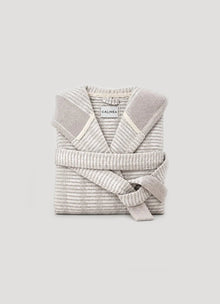 Cote Jacquard Bathrobe - Salt & Sand - Calinea