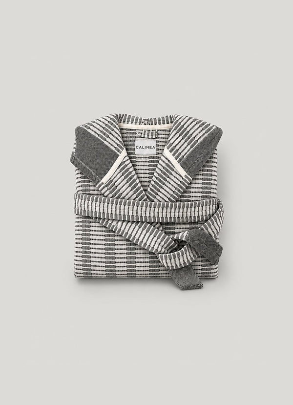Cote Jacquard Bathrobe — Salt Stone