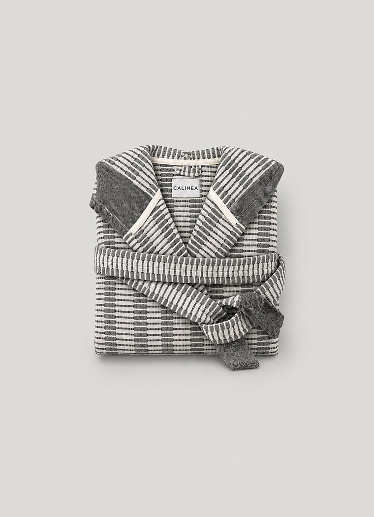 Cote Jacquard Bathrobe — Salt Stone