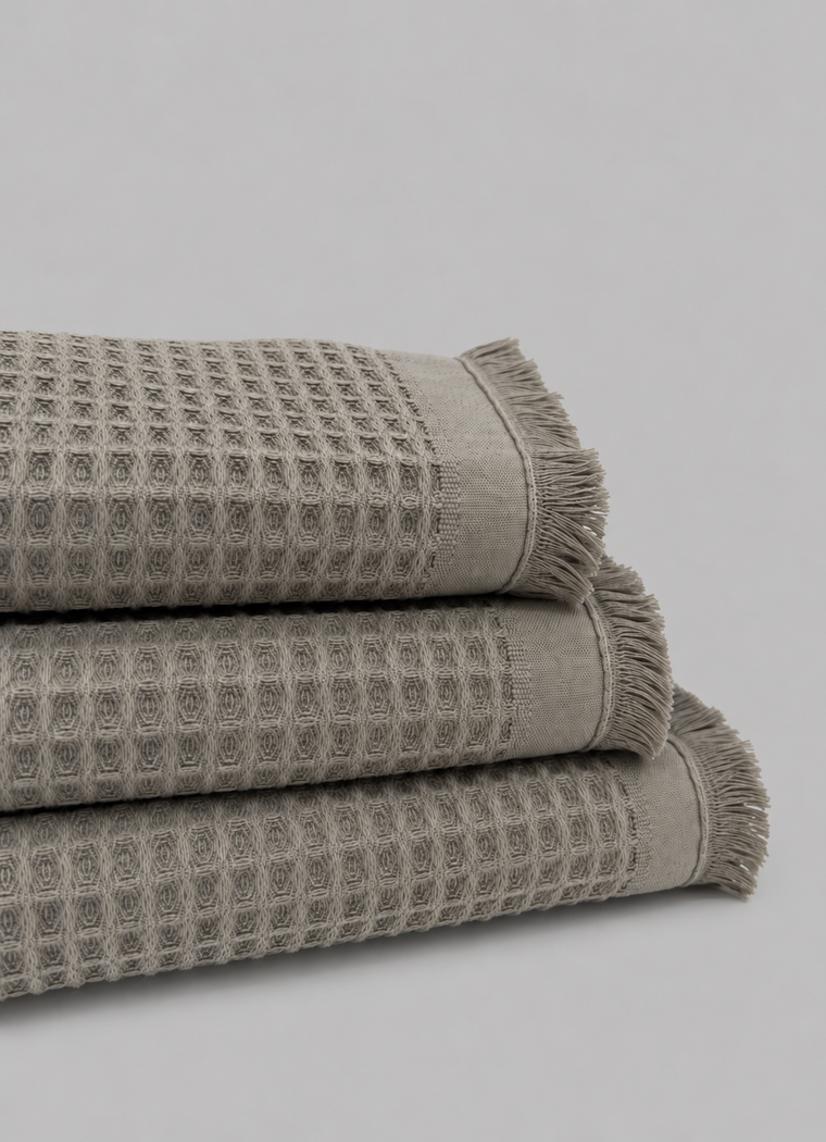 Cloud Waffle Towel — Driftwood Taupe