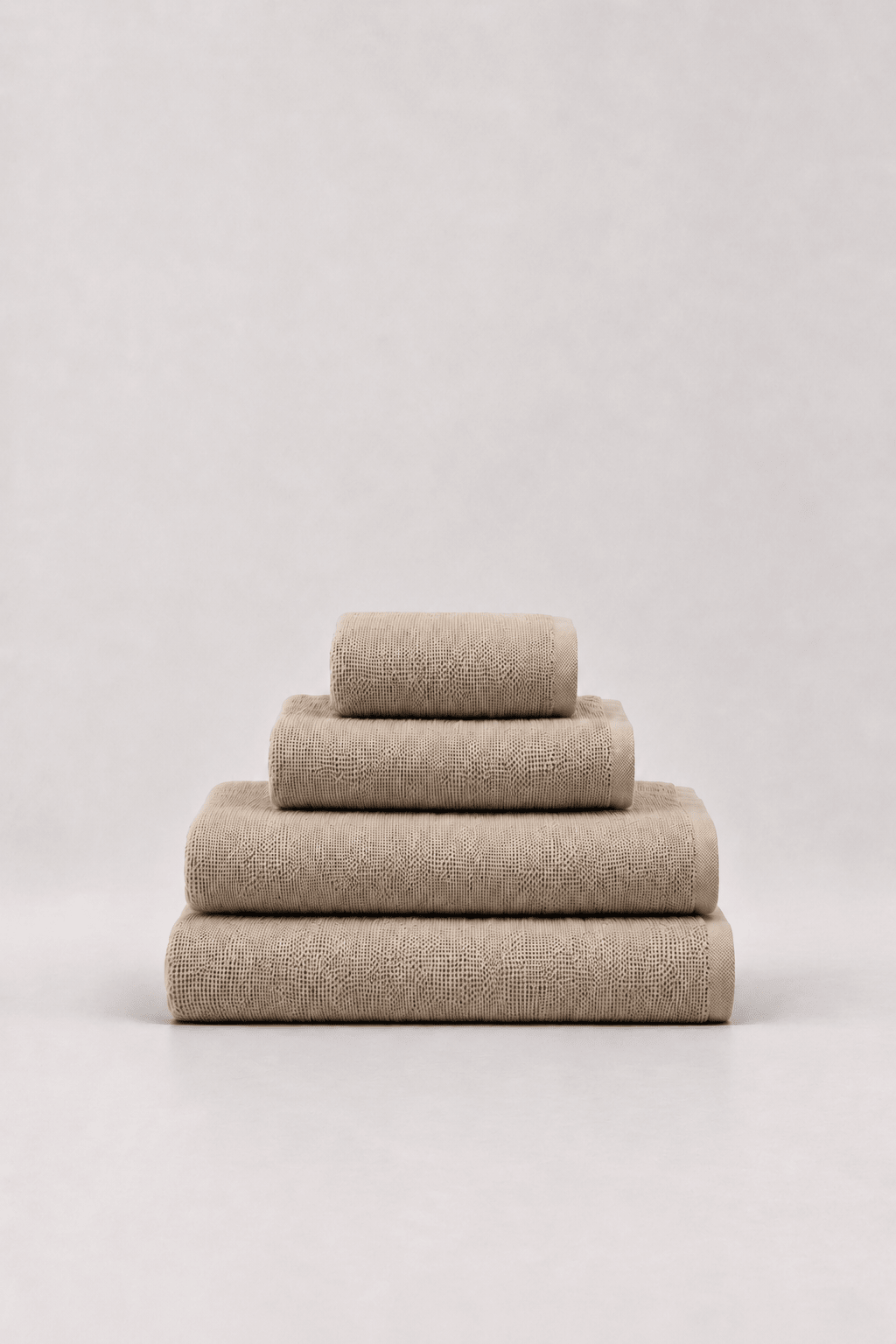 Fine Weave Turkish cotton towel in Stone Linen — hero product shot