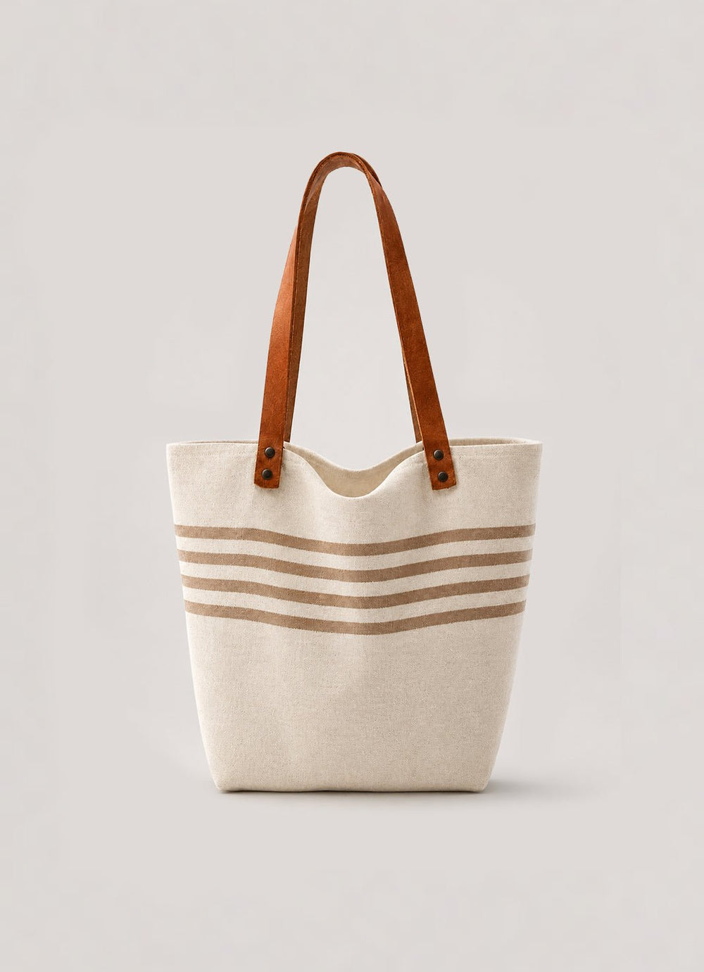 Linen Beach Tote — Cream