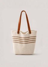 Linen Beach Tote — Cream