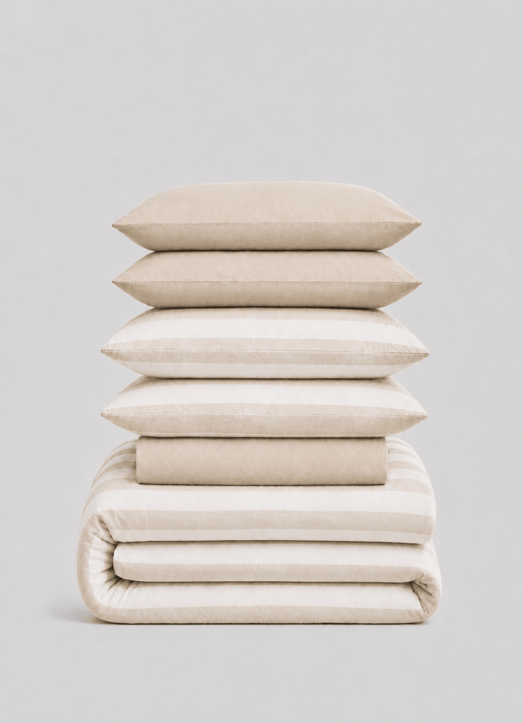 Linen Blend Bedding Set — Dune Sand