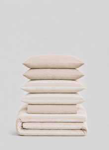Linen Blend Bedding Set — Pale Dune - Calinea