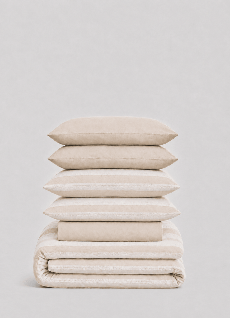 Linen Blend Bedding Set — Pale Dune