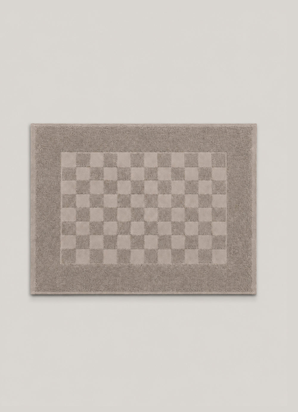 Marlow Check Bath Mat — Weathered Taupe