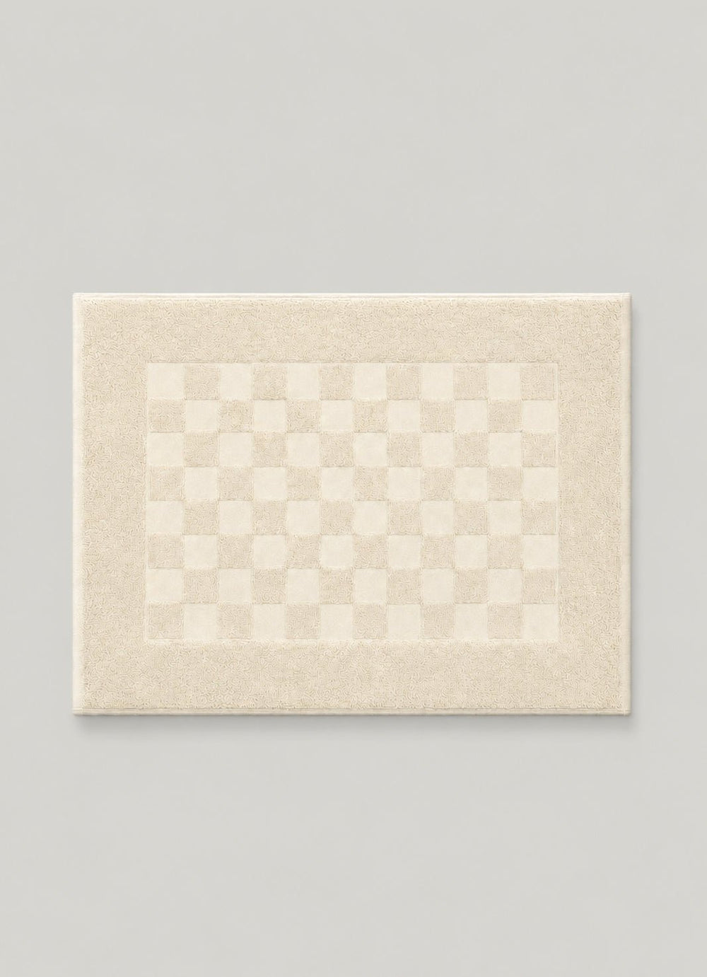 Marlow Check Bath Mat — Alabaster