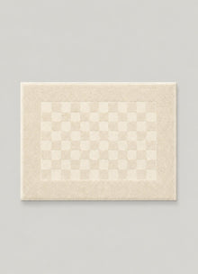 Marlow Check Bath Mat — Alabaster - Calinea