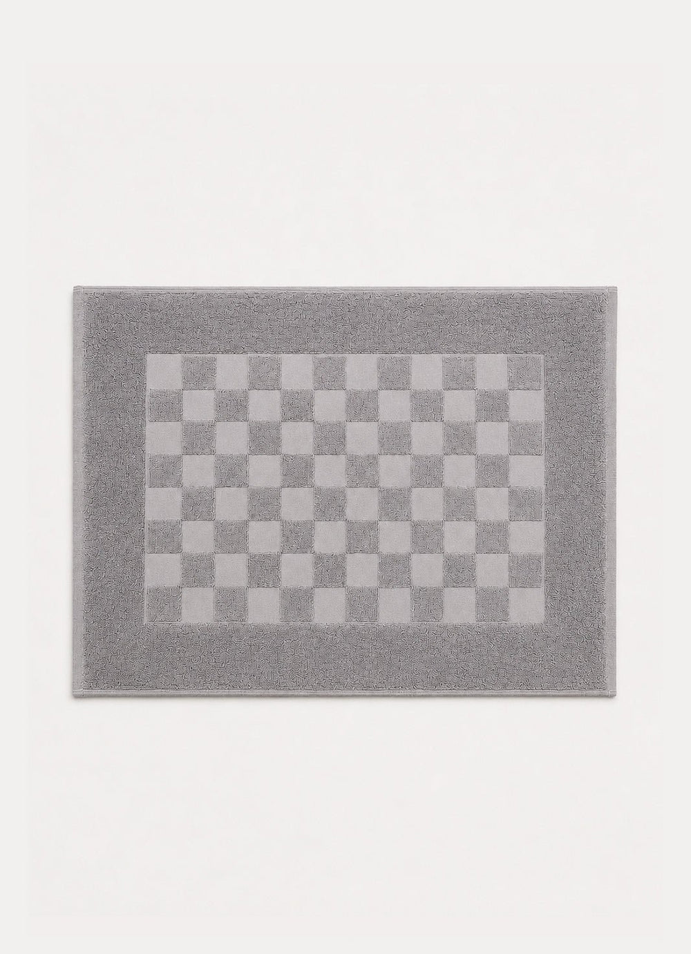 Marlow Check Bath Mat — Deep Slate