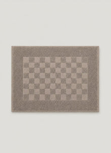 Marlow Check Bath Mat — Driftwood Taupe - Calinea