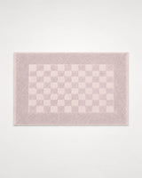 Marlow Check Bath Mat in Blush Stone