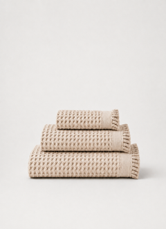 Cloud Waffle Towel in Dune Mist — Calinea Turkish cotton honeycomb waffle towel