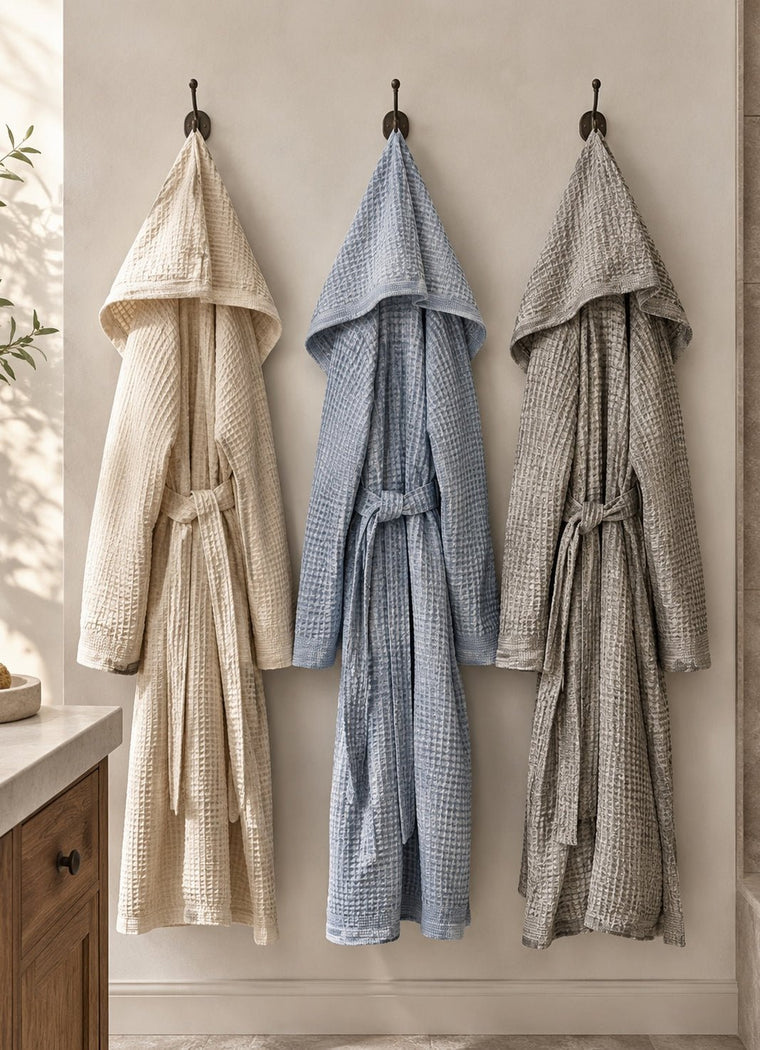 Cloud Waffle Bathrobe — Mineral Mist