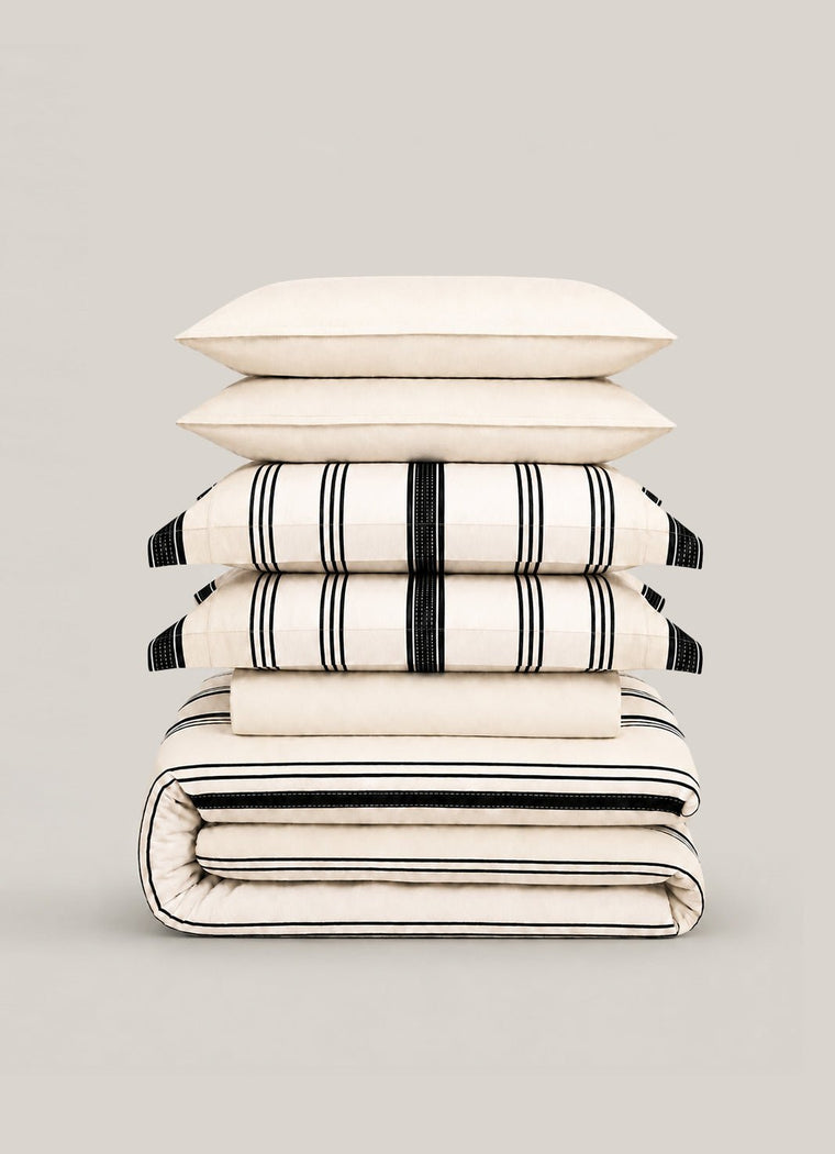 Silken Lyocell Bedding Set — Ink Line