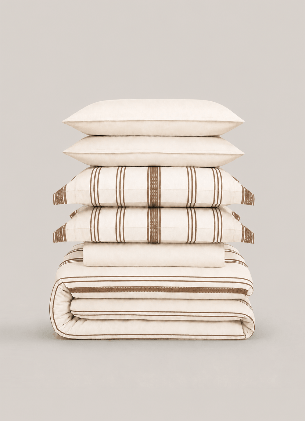 Silken Lyocell Bedding Set — Sand Line