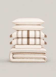 Silken Lyocell Bedding Set — Sand Line - Calinea
