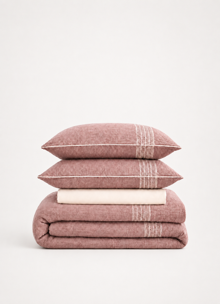 Summerlight Muslin Bedding Set — Antique Blush