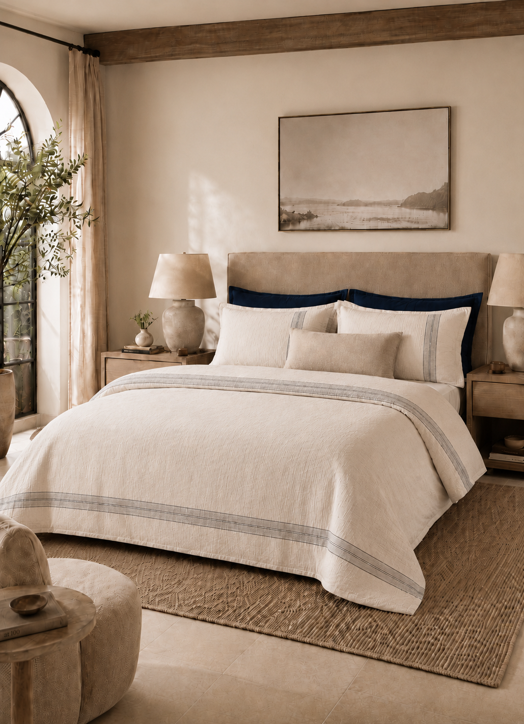 Bare Ivory bedding set in cotton muslin