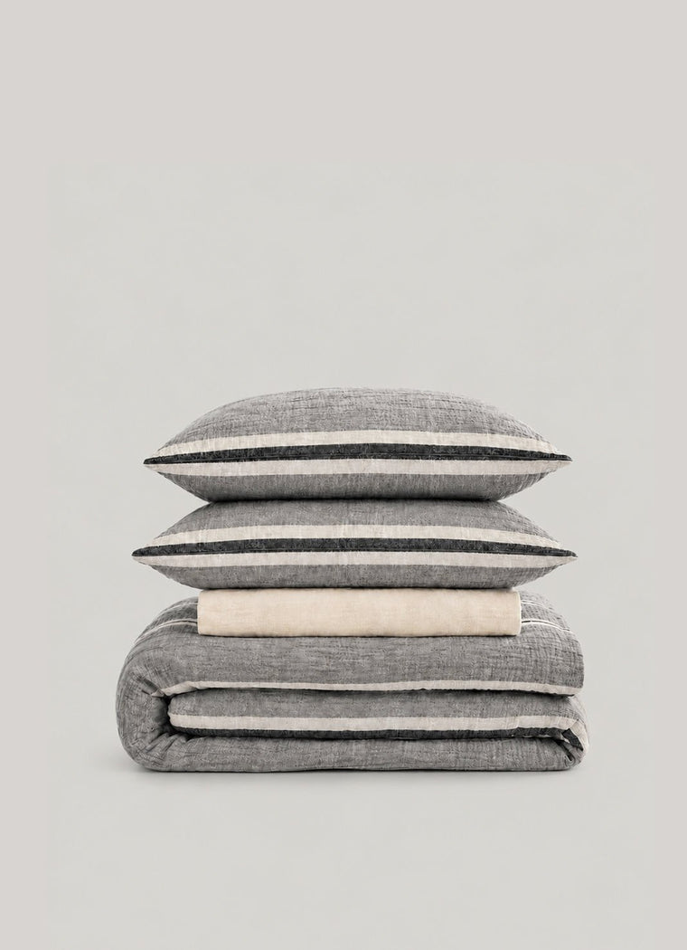 Textured Muslin Bedding Set — Mineral