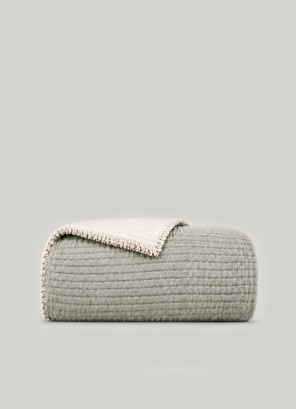 AirWeave Quilted Muslin Coverlet — Olive