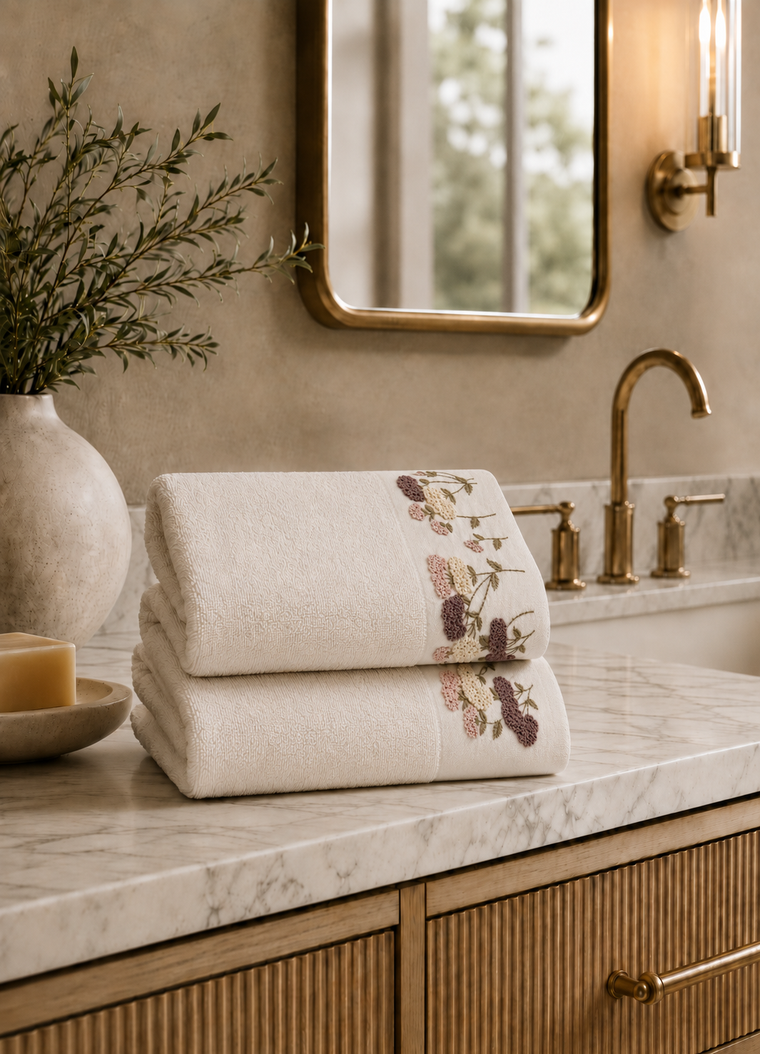 Florence Heirloom Towel — Alabaster